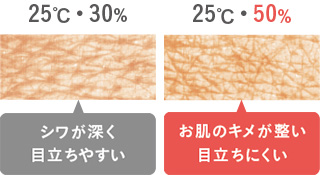 湿度の違いが与える肌への影響｜冬のエアコン暖房に加湿が大切な理由