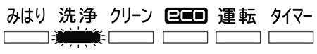 洗浄ランプが4秒点灯して3秒消灯する表示例｜洗浄ランプが点滅するエラー