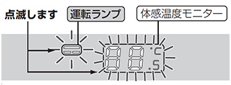 MSZ-X/JXVシリーズのランプ点滅｜室内機ランプの名称とバリエーション例