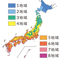 国土交通省の地域区分新旧表｜寒冷地仕様エアコンの設置目安