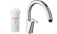 LIXIL(INAX) キッチン用タッチレス浄水器 『ナビッシュ』｜JF-NAB464SYX(JW)｜ワンホールタイプ台所浄水器
