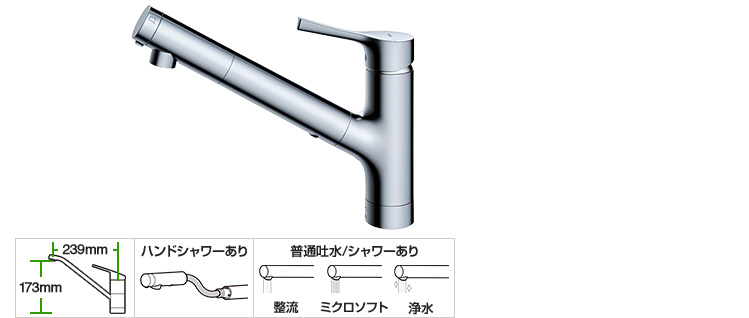 TOTOの浄水器内蔵水栓といえばこちら!|TOTO GGシリーズ ワンホール TKS05321J