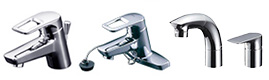 洗面蛇口・水栓 ワンホールタイプ、ツーホールタイプ、コンビネーションタイプ