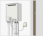 戸建て壁掛タイプの給湯器を交換