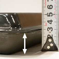 オルシェ(orche)のロティプレートは内寸で約2cm｜ミドルグレードガスコンロのグリル比較