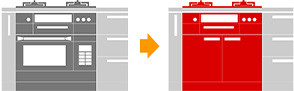ガスオーブンとガスコンロを交換する場合