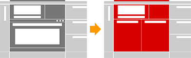 IHヒーター＋オーブンからIHヒーター＋収納庫への交換