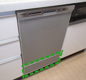 ディープタイプ食洗機の下は収納を設置できません