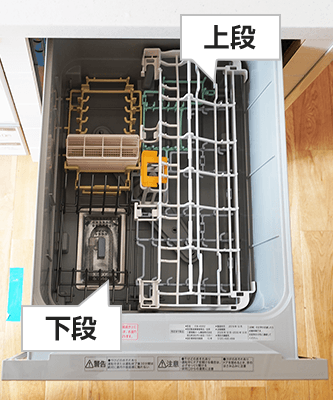 食洗機の庫内容量・食器収納比較｜三菱電機、EW-45R2Sの場合