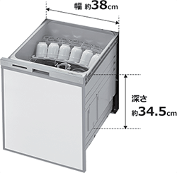 リンナイ（Rinnai）ビルトイン食洗機ディープタイプのサイズ｜リンナイ食洗機