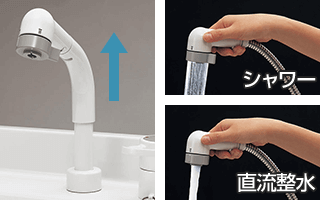 水はねしにくいシングルレバーシャワー水栓 ｜Panasonic　エムラインの特徴