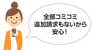 交換できるくんのまるごとサービスパックは全部コミコミ。追加請求もないから安心