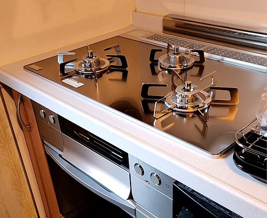 ガスコンロ ガスオーブン オーブン 一体型 四口コンロ キッチン機器 