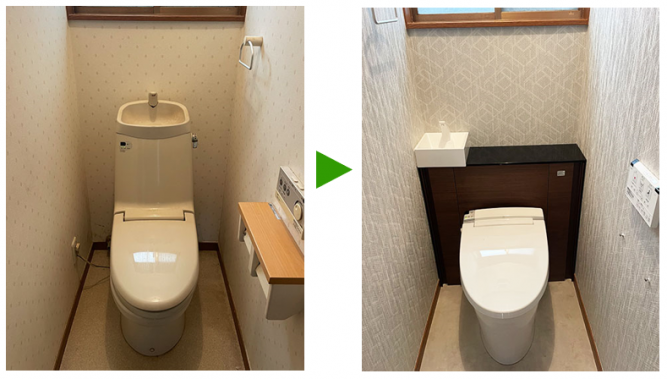 クッションフロア・壁紙の交換で新築のようなトイレ空間に！ | 交換できるくんスタッフブログ