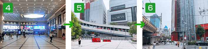 阪神 大阪梅田駅からの道順4・5・6