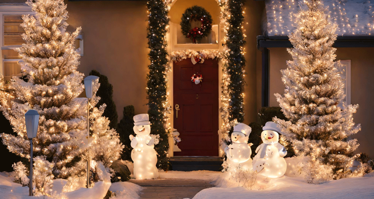 玄関のクリスマスイルミネーション