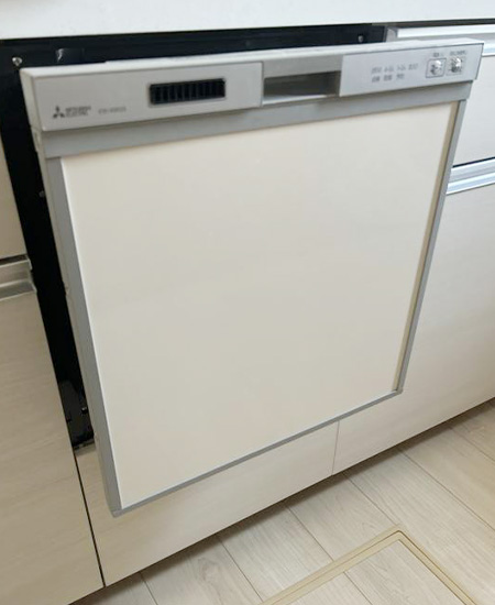 食洗機・三菱電機 ビルトイン食洗機 45R2シリーズ スライドオープン型・ミドルタイプ 幅45cm（シルバーフェイス・ドアパネル型）