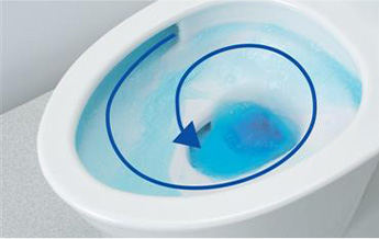 渦巻く水流「トルネード洗浄」は少ない水でしっかり流す｜TOTOピュアレストMRのお掃除性能